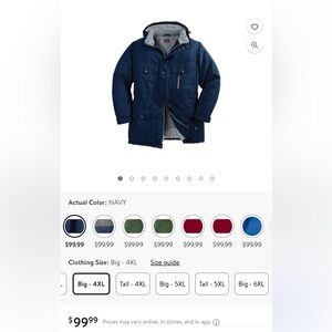 Men's Navy Parka NWT